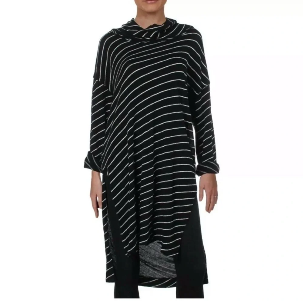 FREE PEOPLE Gotta Have It Indigo Oversized Navy & White Striped Tunic Size XS